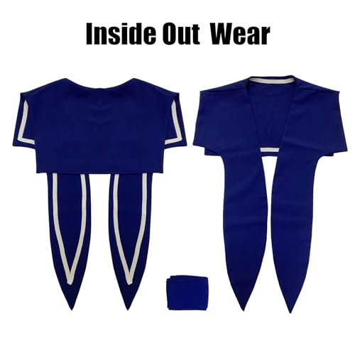 Sailor Fake Collar for Women Cute False Collar for Girl,black white, width14.5 x22 height3