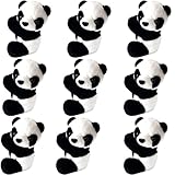 Finger Panda Plush Panda Clips Curtain Holder Stand Note Clip Photo Holder Stand Chinese Style Souvenir Cute Panda Plush Toy Finger Home Decoration Plant Pots Bonsai Craft Decor (9 pcs)