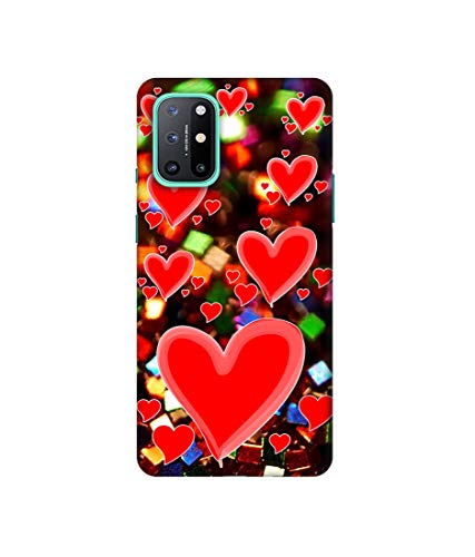 Image of Amazon Brand - Solimo Designer Heart Texture on Glitters 3D Printed Hard Back Case Mobile Cover for OnePlus 8T