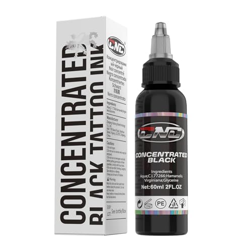 CNC Tinta de tatuaje negra 1 onza (60 ml) tatuaje de pintura estándar amigable con la dieta vegetariana Concentrated Black TI6003 60 030