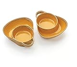 Chip and Dip Bowl, Anti-Soggy Cereal Bowl, Soup and Sandwich Plate Combo, Breakfast Bowls, Divided Snack Bowls, 2 Pack, Yellow