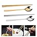 Ipetboom Juego de Cuchara de Sopa y Palillos Largos de Acero Inoxidable 304 Palillos Huecos y Cucharas Planas en Colores Dorado y Plateado Set de 4 Piezas para Vajilla Coreana y Uso en Imagen de Ipetboom Juego de Cuchara de Sopa y Palillos Largos de Acero Inoxidable 304 Palillos Huecos y Cucharas Planas en Colores Dorado y Plateado Set de 4 Piezas para Vajilla Coreana y Uso en
