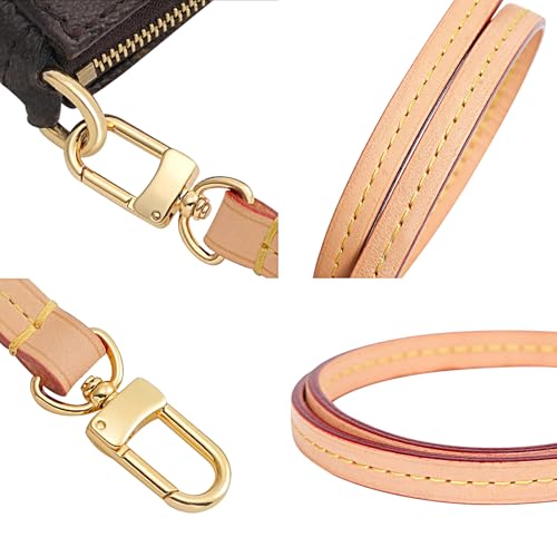 Image of Genuine Vachetta Leather Strap Replacement Handbag Shoulder Purse Strap for Speedy Bags(Apricot-Width:0.39in,Length:23.6in,Single Buckle)