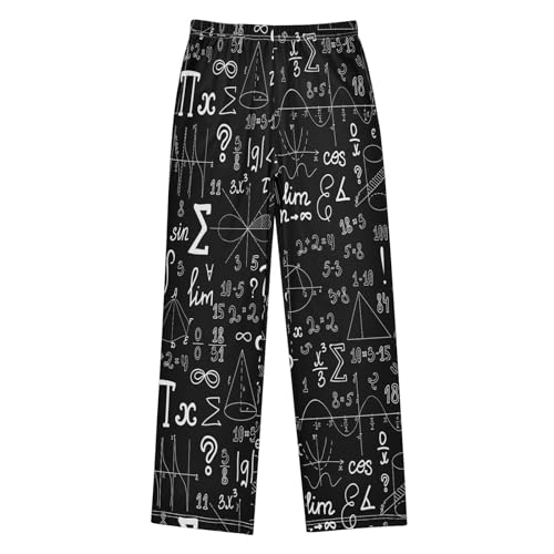 ZZXXB Mathematical Graphics Pattern Boys Long Pants Soft Trousers Elastic Waist Kids Lounge Bottoms with Pockets S-XL