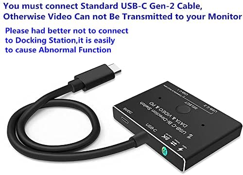 CABLEDECONN USB-C Type-C 8K Updated Switch USB 3.1 C Gen 2 Cable for Video Bi-Direction 8K@30Hz 4K@120Hz Power Delivery 100w 10Gbps Data Transfer Splitter Converter