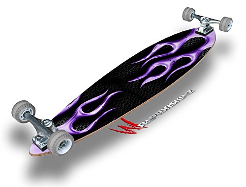 Metal Flames Purple - Decal Style Vinyl Wrap Skin fits Longboard Skateboards up to 10
