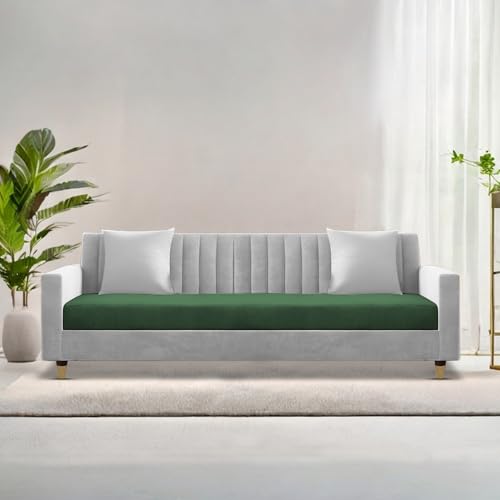 Image of Casaliving Garcia 3 Seater Sofa Set for Living Room (Green Grey Colour) Premium Fabric Sofa