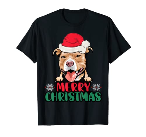 Pitbull Christmas funny Gift for Dog Lover Owner T-Shirt