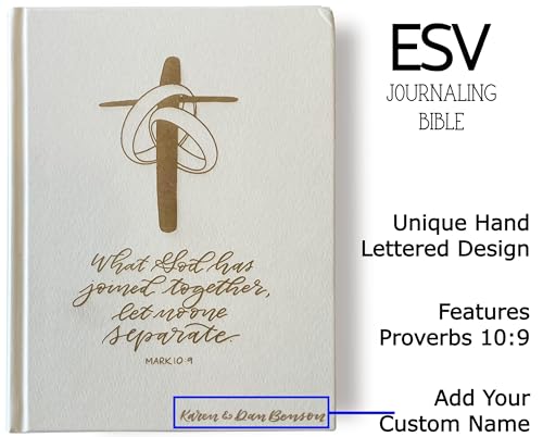 Joy Creative Hand Illustrated And Laser Engraved Esv Journaling Bible White, Wedding Guestbook Bible thumb #4