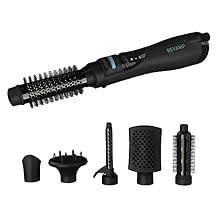 Revamp Progloss Airstyle 6-in-1 Hot Air Multi Styler Hair Dryer Brush for Wet or Dry Hair Styling Ceramic Barrel Infused with Progloss Oils for Frizz-Free Shine Auto-Off & 9 Swivel Cord