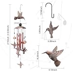 Wind Chimes for Outside, Metal Memorial Wind Chimes with S Hook for Home Patio Porch Garden or Backyard Outdoor Decor-Ideal Gift for Women (Bird)