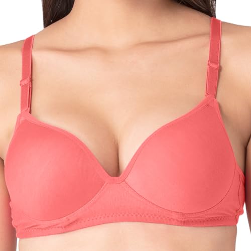 Image of Komli - Heavily Padded Push-Up Bra - Cotton Rich - Balconette - 3 /4th Coverage, Seamless, Wireless, Multiway Straps - T-Shirt Bra