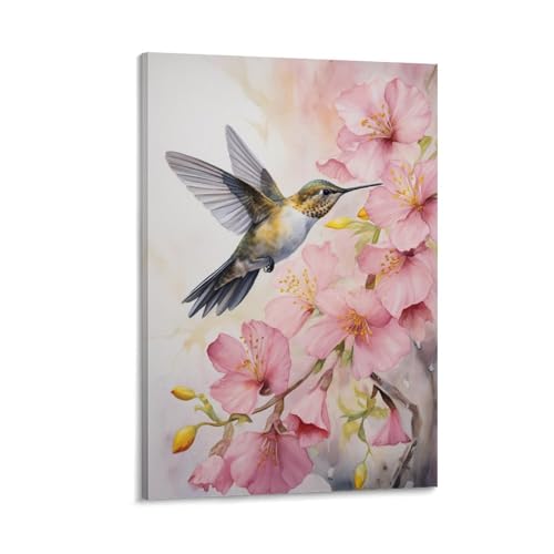 Colibri impression sur toile aquarelle 60x90cm pour créer une ambiance zen dans votre bureau