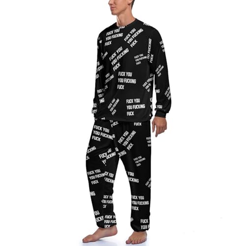 Fuck You You Fucking Fuck Novelty Men's Pajama Set Long Sleeve Pjs Sleepwear Top And Pants2