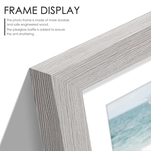Image of DUENPY 8x14 Collage Picture Frame 4x6 Collage Picture Frame Displays Three 4x6 inch Photos or 8x14 (Without Mat) for Available Horizontal Wall Mounting Display and Vertical Grey