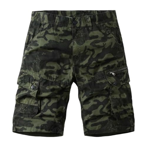 Short cargo 3/4 homme grande taille vert multi-poches - 5