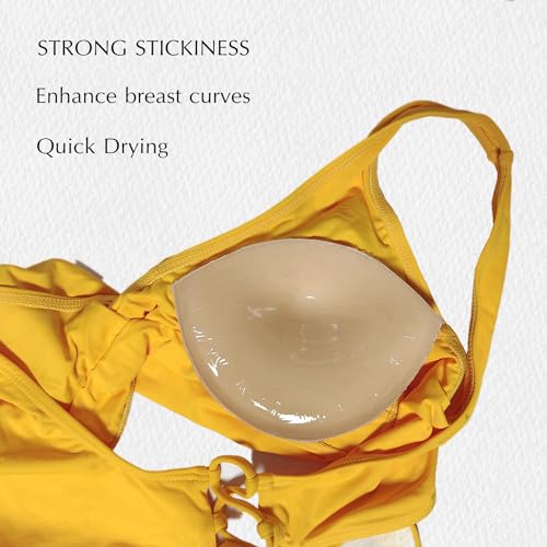 Image of Double-Sided Sticky Bra Pads Breathable Adhesive Cups Push Up Sticky Inserts for Bra Inserts Breast Enhancer