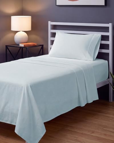Image of Sleepy Town Twin XL Size Bed Sheets - 3 Piece - Twin XL Sheet Set - Extra Soft, Comfy & Cooling - Easy Care - Shrinkage, Wrinkle & Fade Free - Brushed Microfiber - Deep Pocket Bed Sheets (Ice Blue)