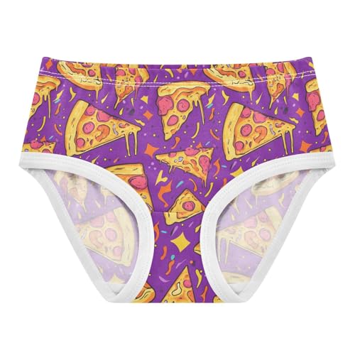 Girls Underwear Soft Cotton Pizza Kids Panties in Sizes 2/3t, 4t, 5t, 6 and 8