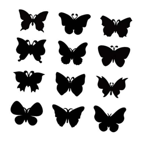 FONDOTIN 12Pcs Scratch Paper Art Set Butterfly Shaped DIY Craft Decorations for Creative Fun for Birthday Parties School Activities and Family Gatherings