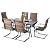 NUU GARDEN 7 Piece Patio Dining Set, 6 Padded Textilene Chairs and 61 Inch Rectangular Table with Umbrella Hole, Outdoor Dining Furniture for Garden and Patio, Brown and Black