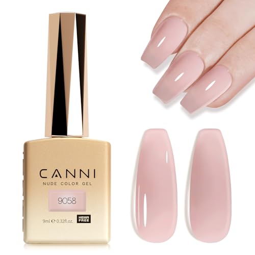Image of CANNI 9ml Translucent Pink Gel Nail Polish, High Gloss UV LED Soak Off Gel