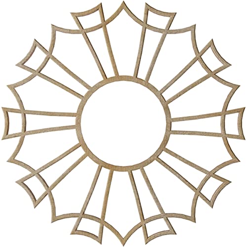 Image of Ekena Millwork 18 inchOD x 6 3 /8 inchID x 1 /4 inchT Augustus Wood Fretwork Pierced Ceiling Medallion, Birch