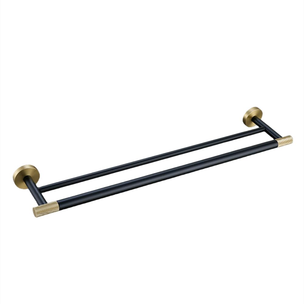 Barre à serviettes or et accessoires noir mat pour une ambiance spa