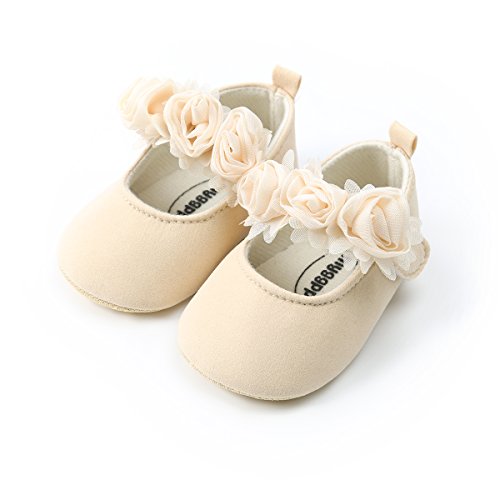 Image of Ohwawadi Infant Baby Girl Shoes Baby Mary Jane Flats Princess Wedding Dress Shoes Crib Shoe for Newborns, Infants, Babies, and Toddlers