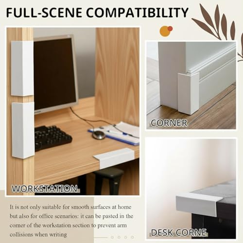 Pangda Baseboard Corners Blocks Self Adhesive Rubber Safety Corner Protectors Proofing Edge Guard Corner Cushion for Wall Furniture Edge(White,4 Pcs) - Image 6