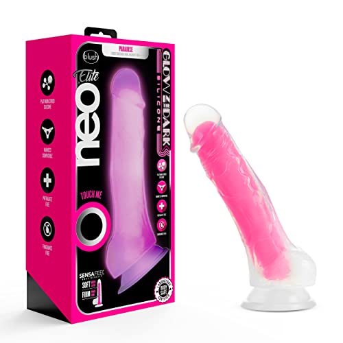 Neo Elite - Glow in the Dark - Paradise - 7 Inch Silicone Dual Density Dildo - Neon Pink