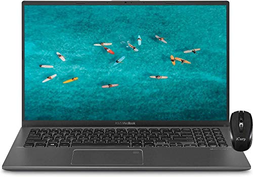 2020 Premium ASUS VivoBook 15 Thin and Light Laptop 15.6 Full HD Display 10th Gen Intel Core i3-1005G1 (Beats I5-7200U) 8GB DDR4 128GB PCIe SSD Fingerprint Backlit KB Win 10 + iCarp Wireless Mouse