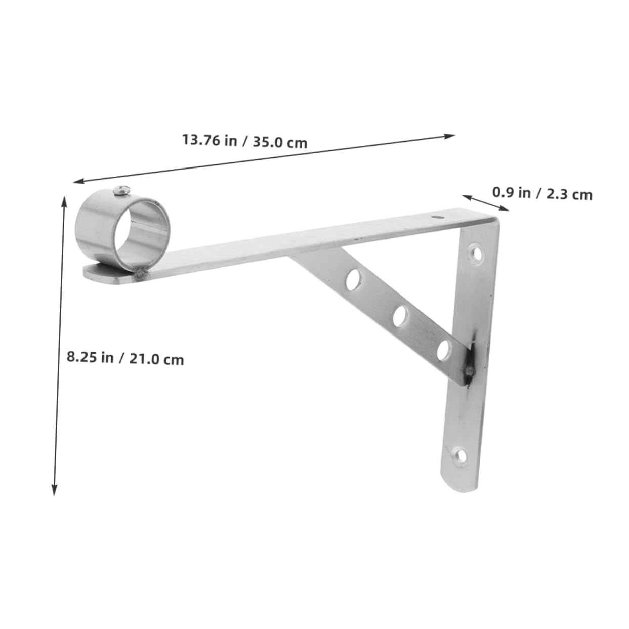 OSALADI 2pcs Closet Shelf Rod Brackets: Wall Mounted Rod Holder - Shelves Corner Brace - Heavy Duty Stainless Steel Triangular End Supports for Clothes Laundry Hanger Pole
