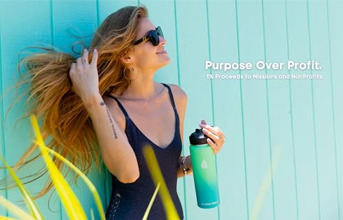 Image of HYDRO CELL Stainless Steel Insulated Water Bottle with Straw - For Cold & Hot Drinks - Metal Vacuum Flask with Screw Cap and Modern Leakproof Sport Thermos for Adults (Mint /Green 24oz)