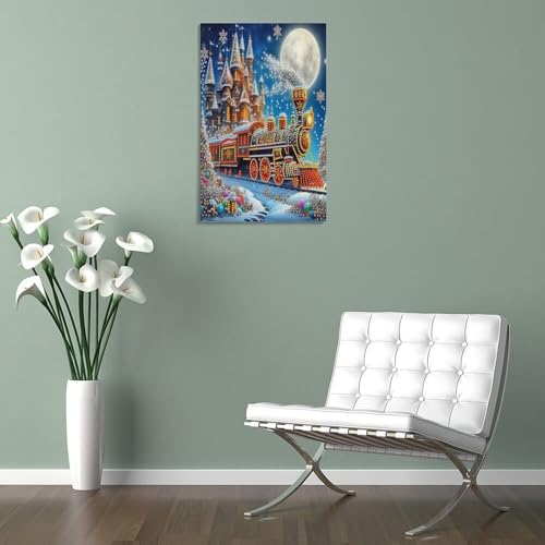 Tableau Impression Sur Toile Train Noël Affiche Grand Format - 5