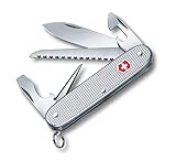 Victorinox Schweizer Taschenmesser, Farmer Alox, Multitool, Swiss Army Knife, 9 Funktionen, Klinge, Schraubendreher, Silber