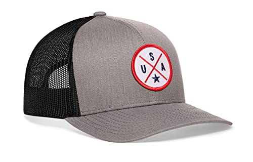 Image of HAKA State City Trucker Hat for Men & Women, Adjustable Baseball Hat, Mesh Snapback, Sturdy Outdoor Black Golf Hat