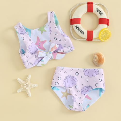 Dcohmch Toddler Girl Swimsuit 2t 3t 4t Pattern Floral Print Bikini Two Piece Bathing Suits Baby Girls Swimwear3