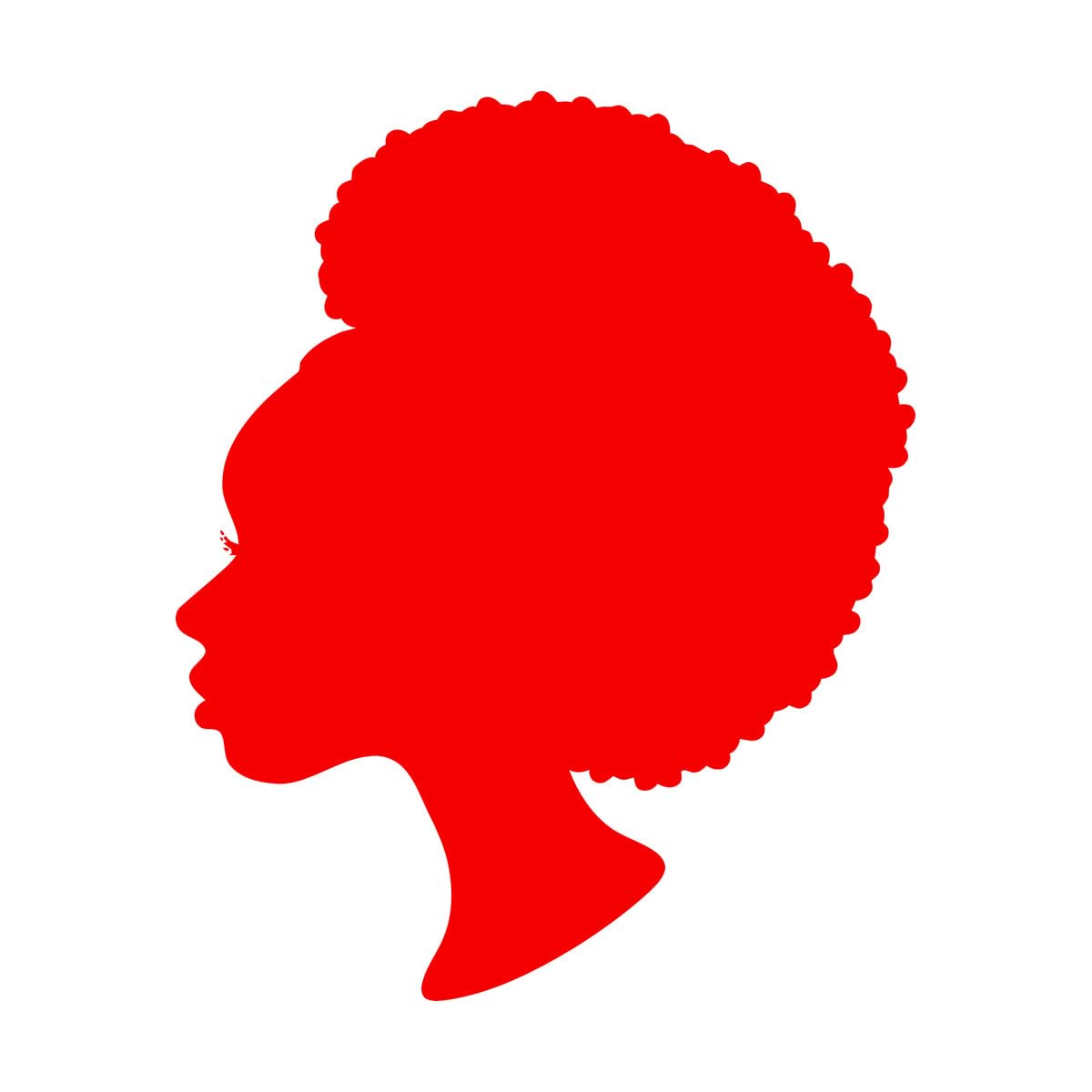 Wall Vinyl Sticker Decor Black Lady Beauty Salon Woman Hair Stylist 54x67.4cm Easy Installation Large red