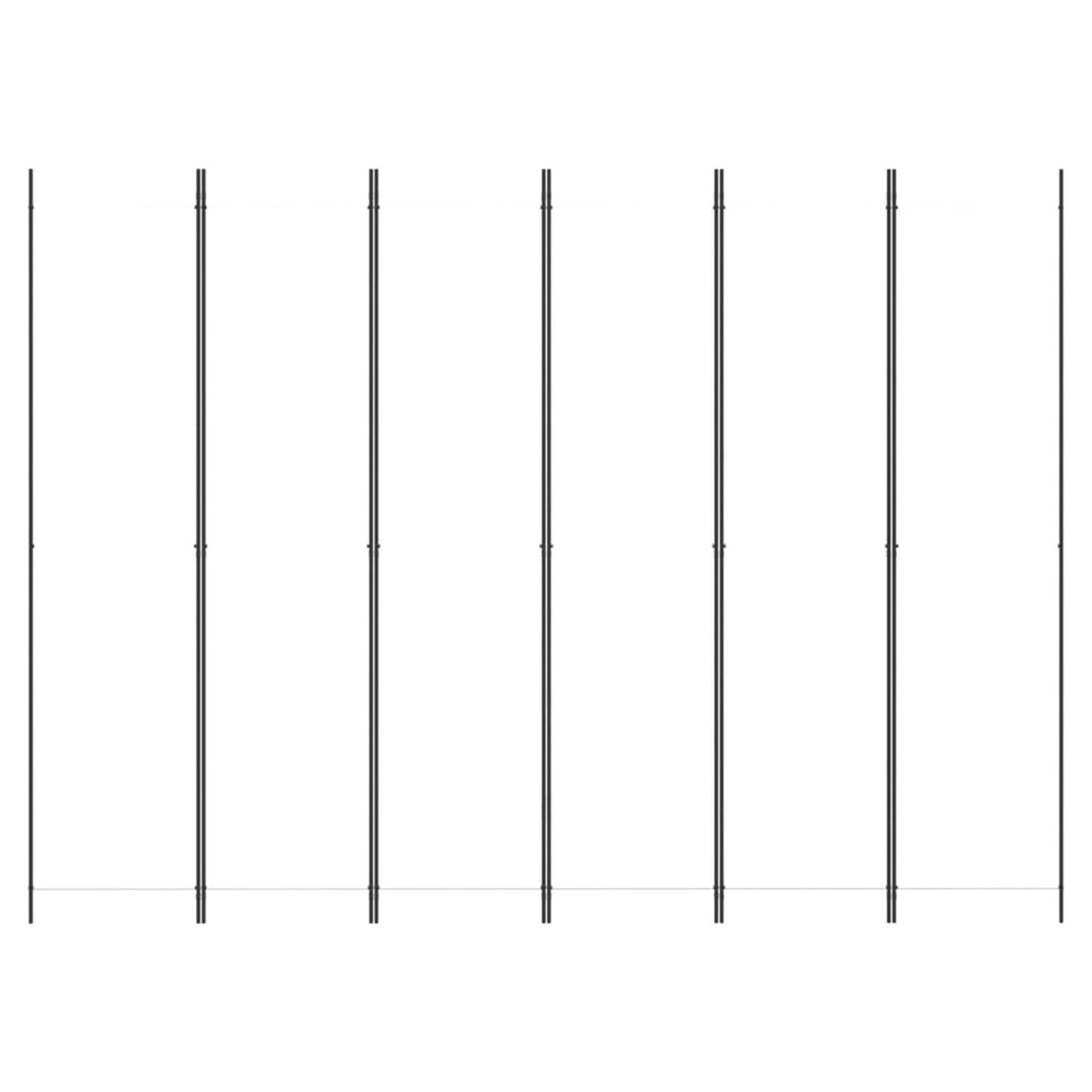 Tidyard Paravento, Divisorio a 6 Pannelli Pieghevole, Tessuto Bianco e Acciaio, 300x220 cm, Separè per Interni