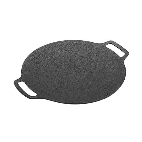 Sujurio SartéN de Hierro Fundido de 35Cm de Espesor Plancha para Tortitas Parrilla Antiadherente para Barbacoa, Cocina de InduccióN, Olla de Cocina con Llama Abierta