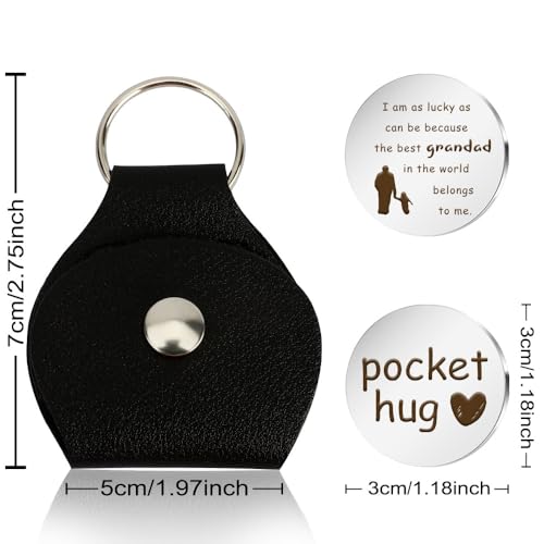 Image of Fathers Day Gift for Grandpa Grandpa Pocket Hug Token Grandfather Birthday Gifts Papa Gift from Grandaughter Grandson for Birthday Father's Day Grandparents Day Presents Easter Basket Stuffers