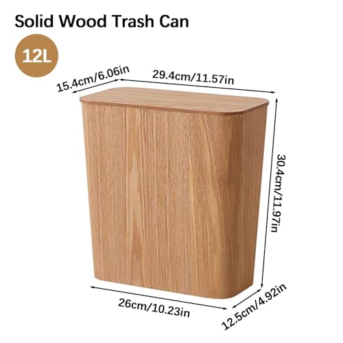 Caneca de basura de madera rectangular 12 litros miniatura 2