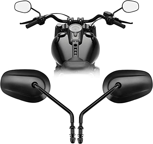 Image of Black 8mm Teardrop Rearview Mirrors for 1982-2025 Harley Davidson Sportster XL883 1200, Road king Road glide Street glide Tri glide Freewheeler Street XG500 XG750 Softail Dyna Street Bob (Black)