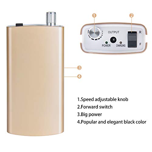 Professional 30000RPM Rechargeable Nail Drill Portable Electric Nail File Manicure Pedicure Machine with 11 in 1 Nail Drill Bits and Sanding Bands for Acrylic Gel Nails(Champagne)