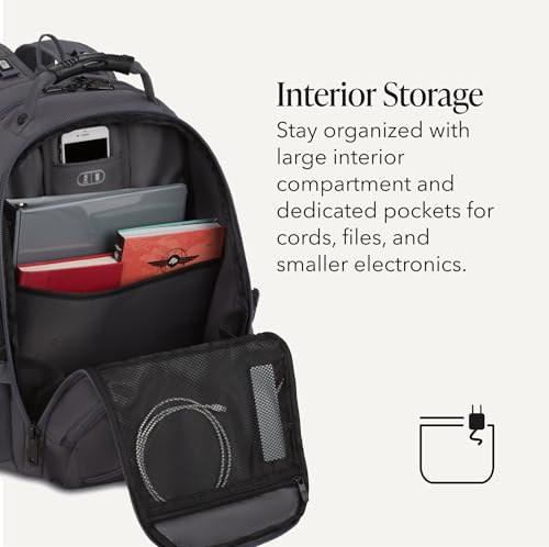 Image of SWISSGEAR 1900 ScanSmart Laptop Backpack, Fits Most 17-Inch Laptops, TSA-Friendly Lay-Flat Design, RFID Protection, and Tablet Pocket, Black, 31L, 18.5-Inch