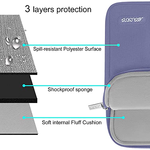 Image of MOSISO Laptop Case 16 inch, 15-15.6 inch Laptop Sleeve Compatible with MacBook Pro 16 M4 M3 M2 M1, HP Acer Dell Lenovo ASUS Notebook, Polyester Vertical Computer Sleeve Bag with Pocket, Lavender Gray