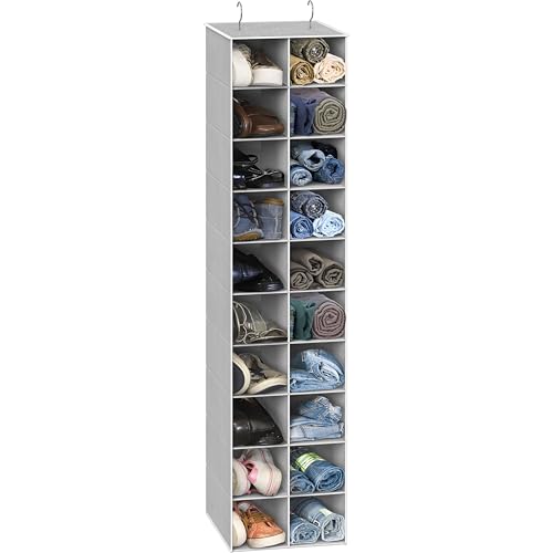 Simple Houseware 20 Section Shelves Hanging Shoes Organizer Holder for Closet, Gray
