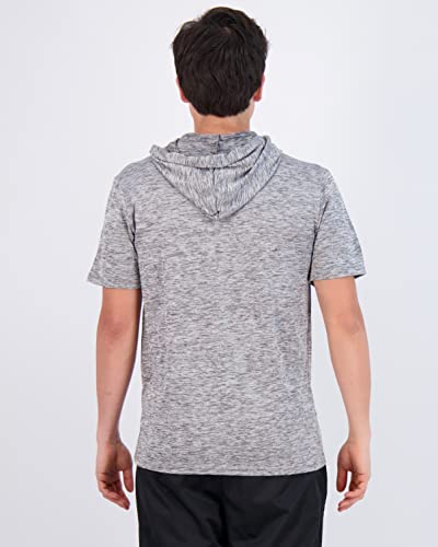Real Essentials 3 Pack: Men's Dry Fit Short Sleeve Active Athletic Hoodie Pullover Sweatshirt (Available in Big & Tall)3