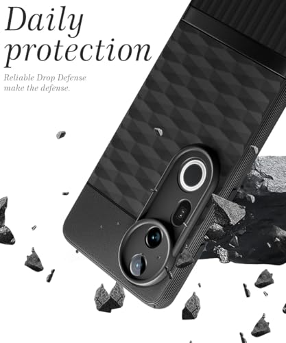 Image of WOW IMAGINE Back Cover for Vivo T4 Ultra with Hexa Cube Design | Ultra Slim Soft Rubberised Case | Inner Velvet Fabric | Matte Silicone Flexible Mobile Case | Camera Protection - Black